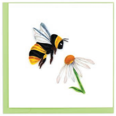 Bumble Bee & Daisy Quilled Paper Card