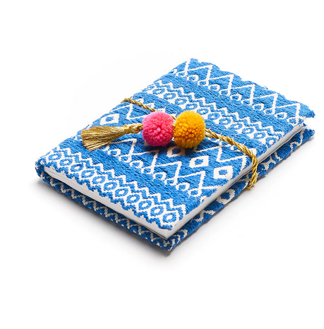 Hana Recycled Paper Pom Pom Journal - assorted