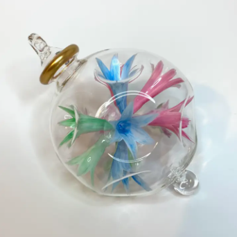 Blown Glass Blossoms Ornament Pastels