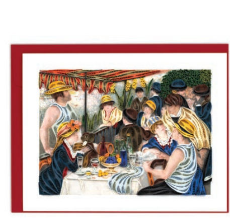 Renoir's "Luncheon of the Boating Party" Quilled Paper Art Card