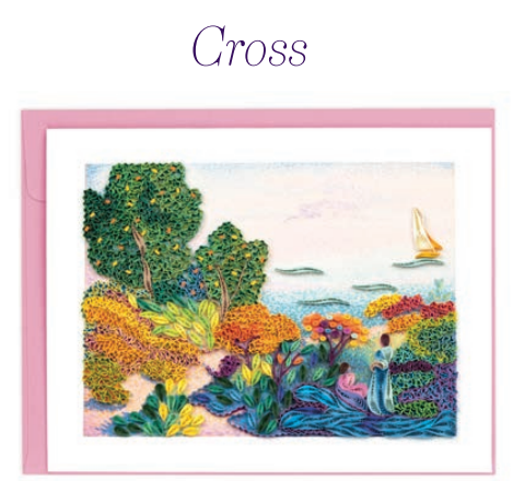 Cross's "Two Women by the Shore" Quilled Paper Art Card