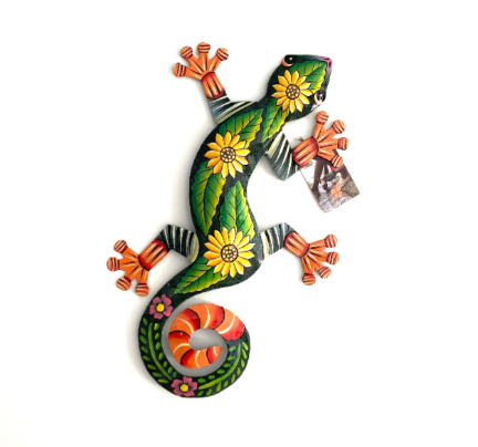 Sunflower Lizard Metal Wall Art