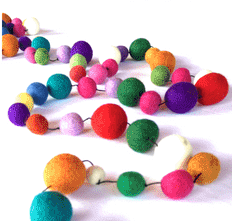 Felt Ball Garland 10' Multi Colour