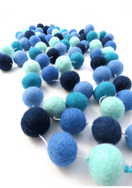 Switch Felt Ball Garland 10&#39; Blue 2 image