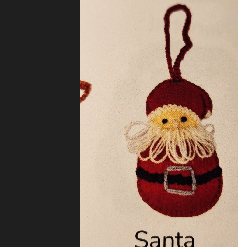 Felted Ornament Santa w Curly Beard