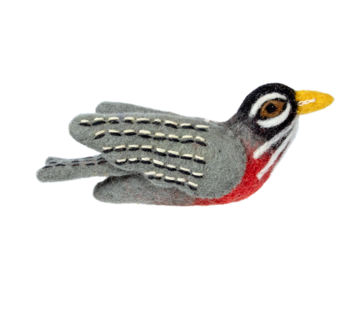 Wild Woolie Bird Red Robin Ornament