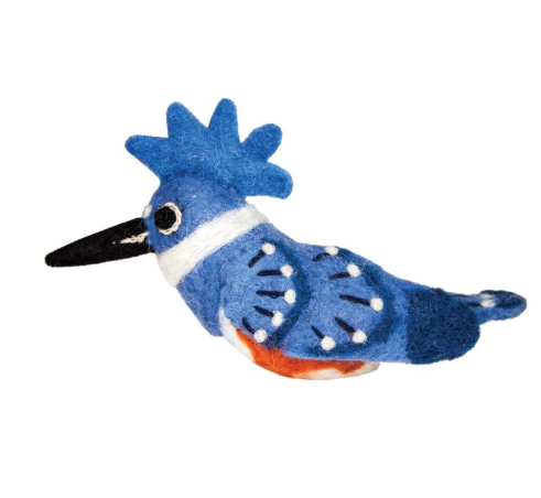 Wild Woolie Bird Belted Kingfisher Ornament