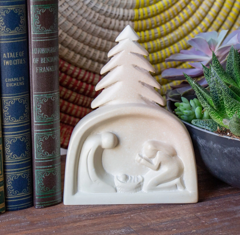 Soapstone Nativity under Tree - Petite