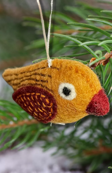 Yellow Bird Ornament - assorted