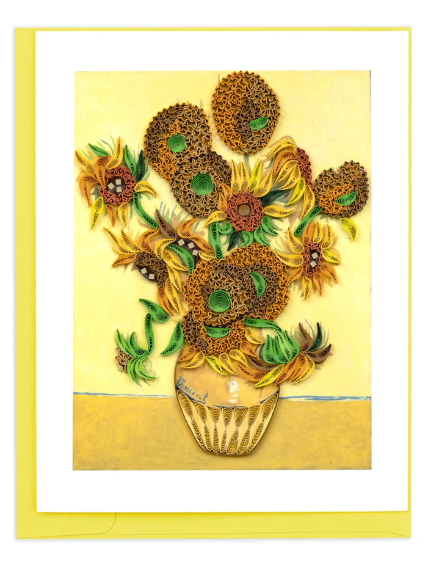 Van Gogh's "Sunflowers" Quilled Paper Art Card