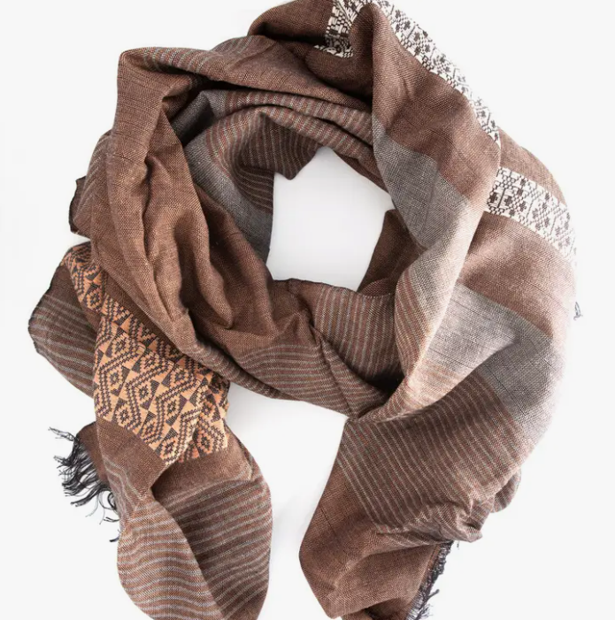 Tuyen Patterned Scarf Brown