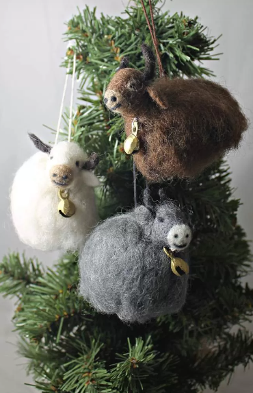 Felted Yak Ornament assorted