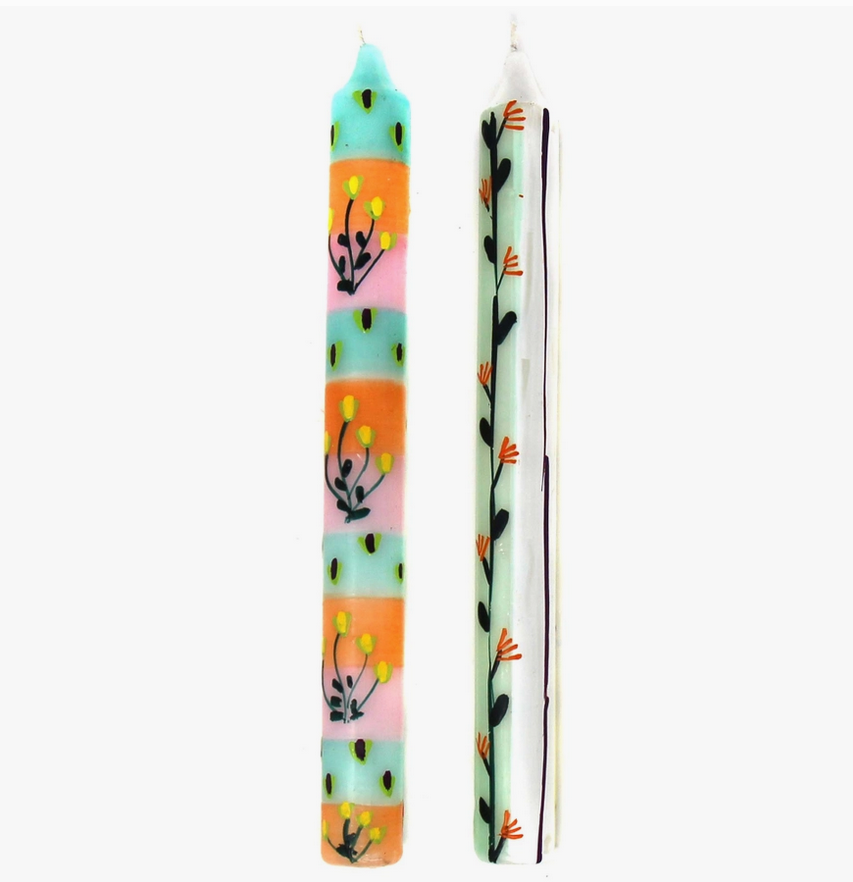 Imbali One-of-a-Kind Handpainted Taper Candles (2-Pack)