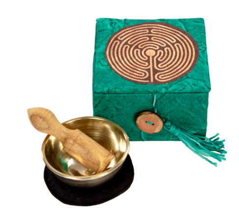 Garden Labyrinth Meditation Gift Set with 2" Singing Bowl