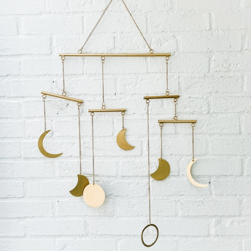 Phases of the Moon Upcycled Metal Mobile