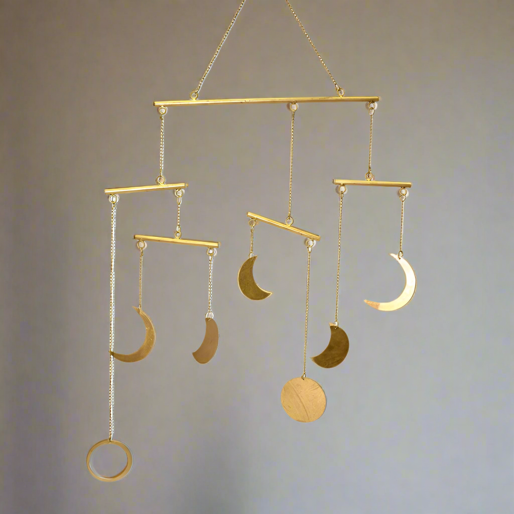 Phases of the Moon Upcycled Metal Mobile