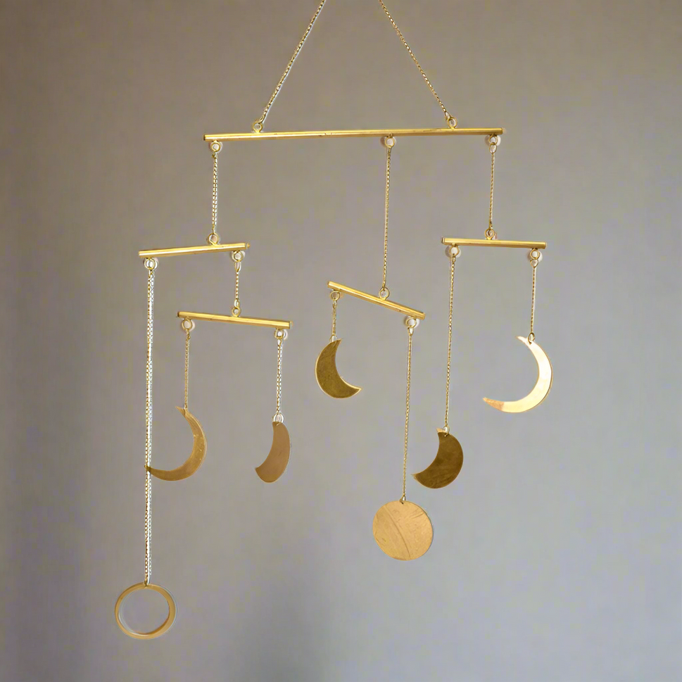 Phases of the Moon Upcycled Metal Mobile