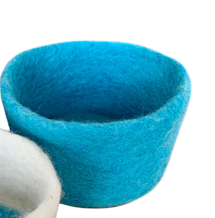 Felted Blue Nesting Bowl - large 9cmx7cm