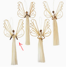 Switch Angel Plays the Harp Handmade Sisal Tree Ornament 2 image