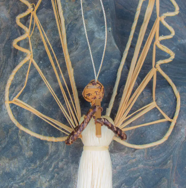 Angel Holding a Star Handmade Sisal Tree Ornament