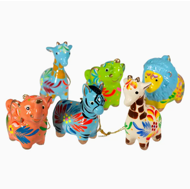 Zany Zoo Confetti Ceramic Ornament