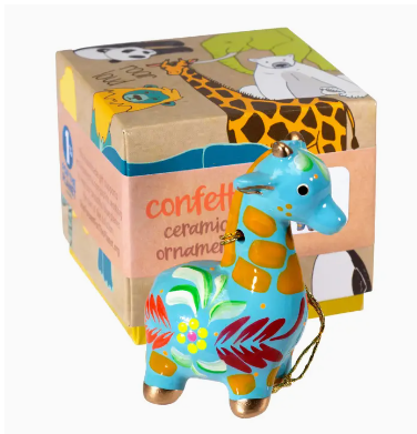 Zany Zoo Confetti Ceramic Ornament