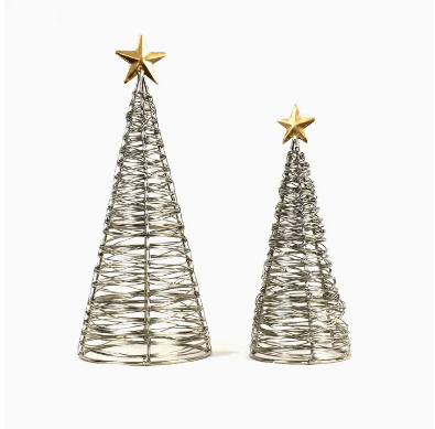 Gold Star Wrapped Wire Tree Large