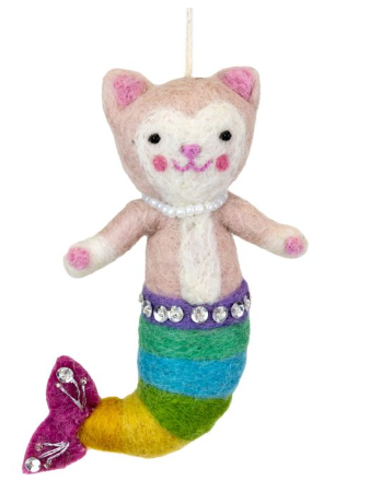 Rainbow Purrmaid Ornament