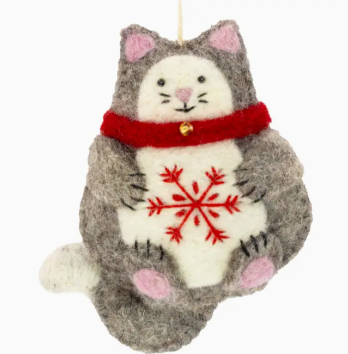 Snowflake Cat Ornament