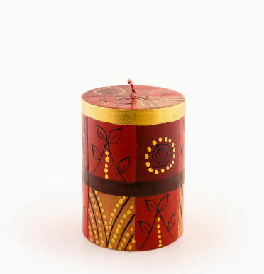 Safari Gold Pillar Candle 3" x 4"