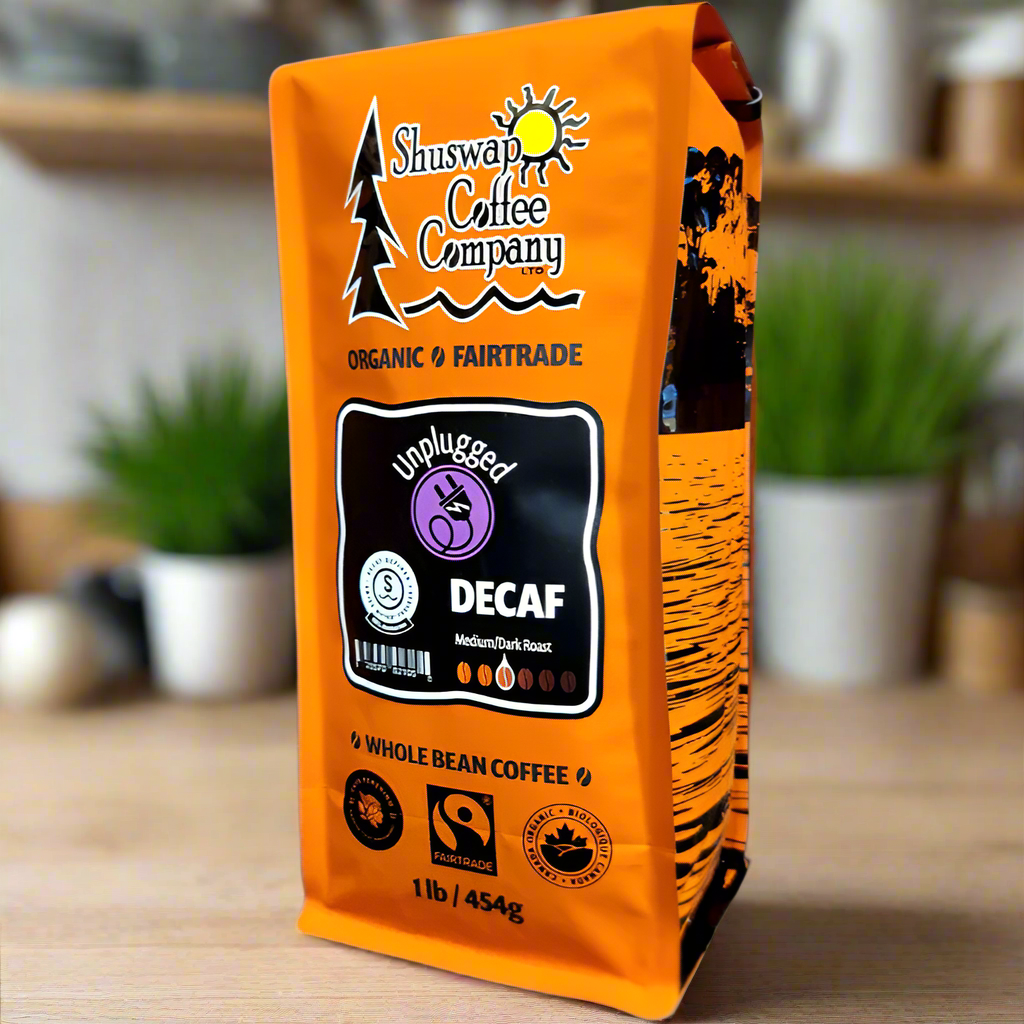 1 LB Unplugged Decaf Dark Whole Bean Coffee