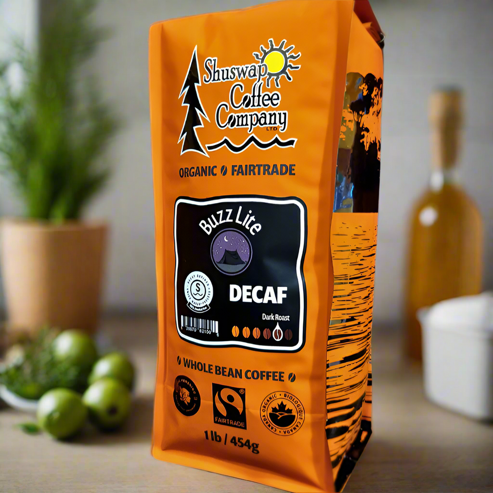 1 LB Buzz Lite Decaf Dark Whole Bean Coffee