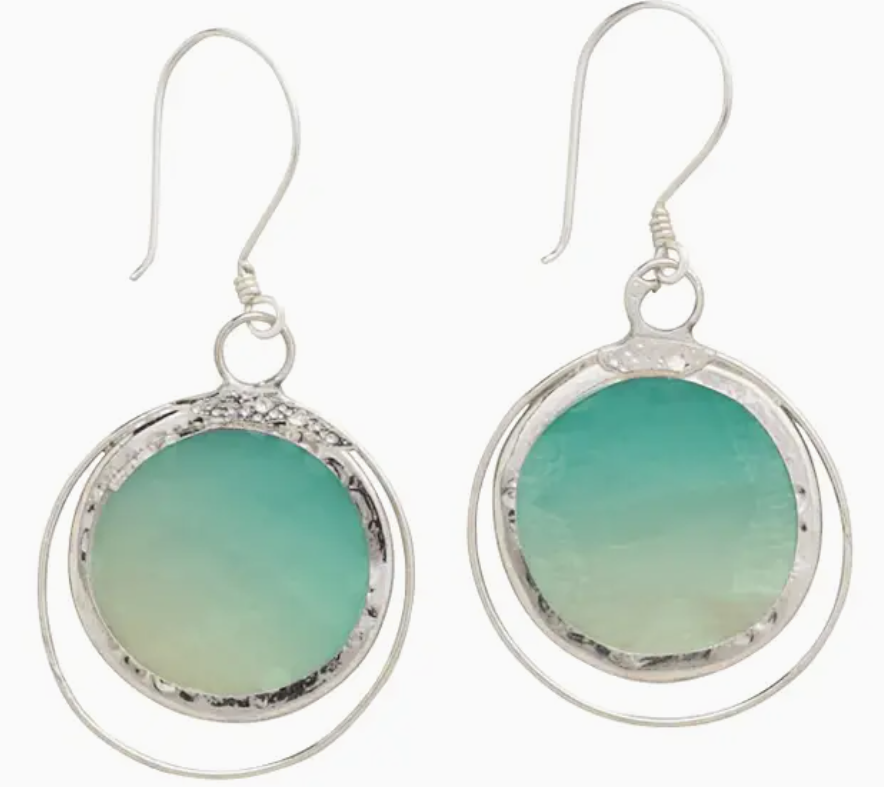 Sea Horizon Capiz Shell Earrings