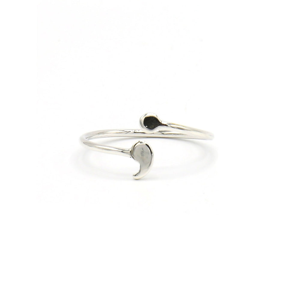 Semi-Colon Silver Ring Large