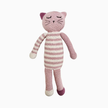 Sleeping Kitten Rattle Pink
