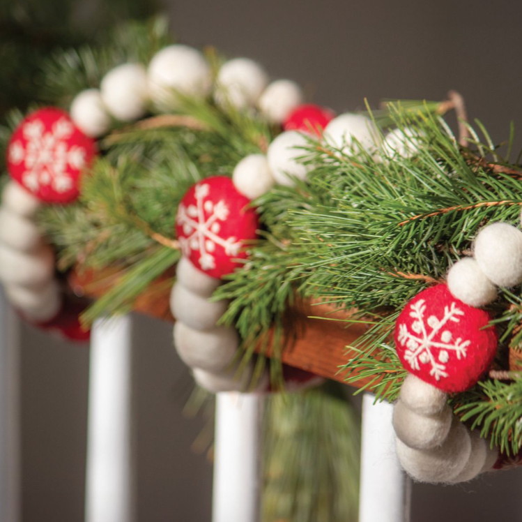snowflake garland railing