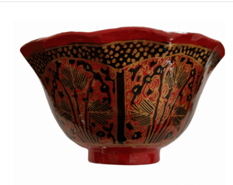 SALE Red Bowl Paper Mache Large