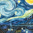 Switch Quilled artwork inspired by 'Starry Night' with swirling patterns and bright colors. 3 image