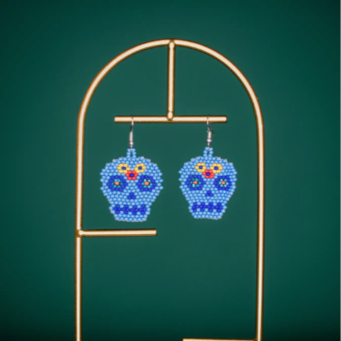 Day of the Dead Skeleton Sugar Skull Earrings