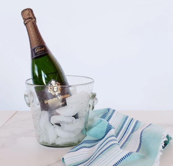 SALE Glass Ice Bucket