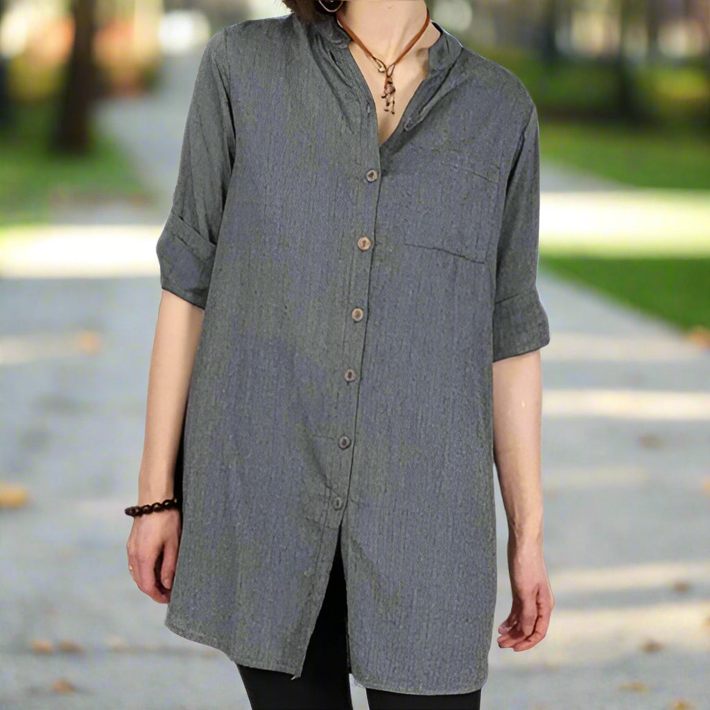 Solid Tunic Blouse