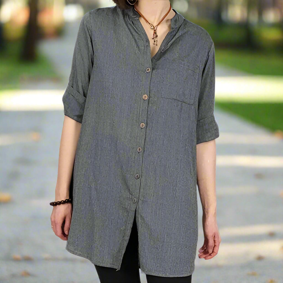 Solid Tunic Blouse