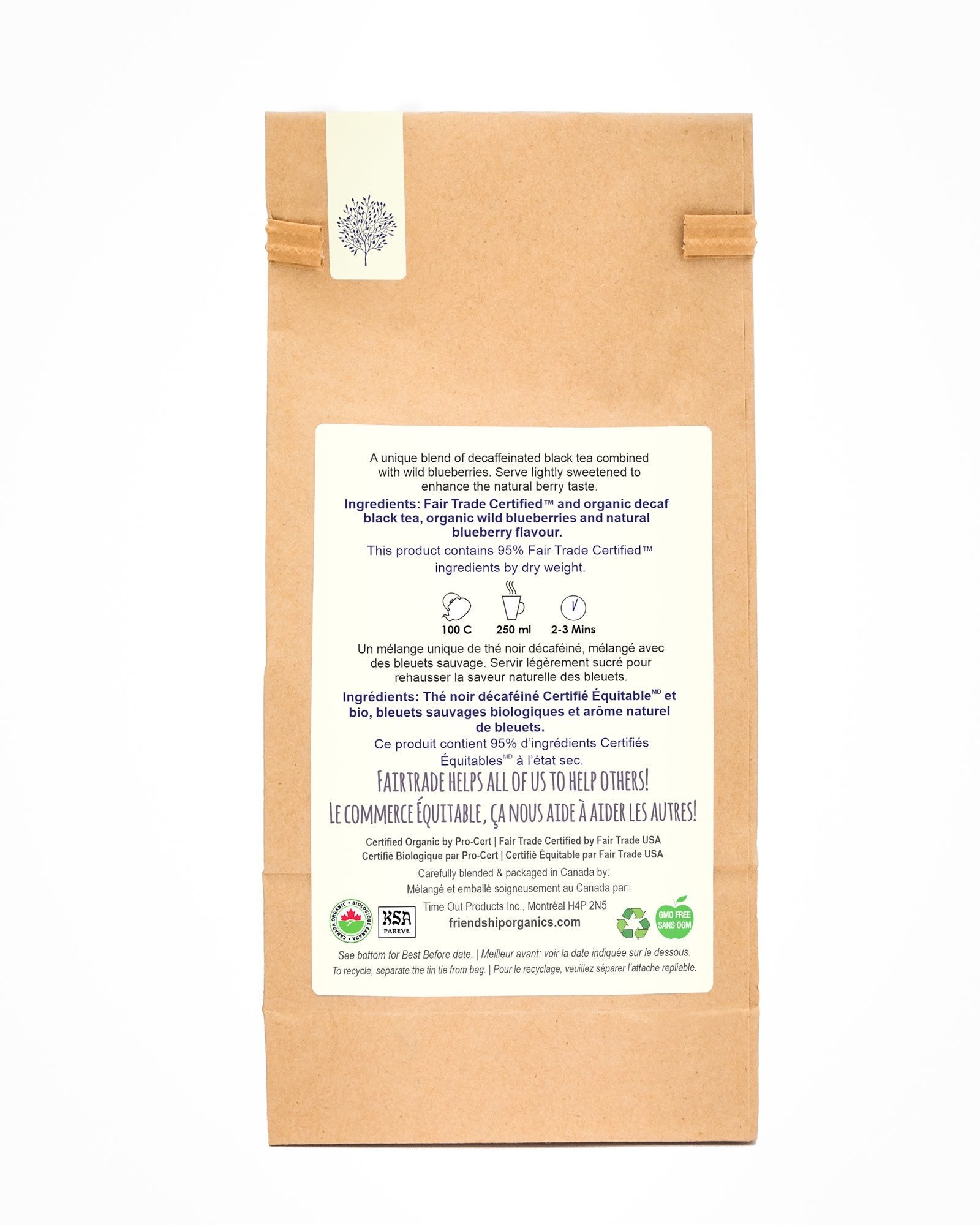 Organic Blueberry Decaf Friendship Tea Twinpack