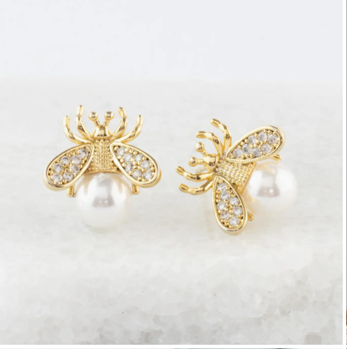 Queen Bee Pearl Earrings