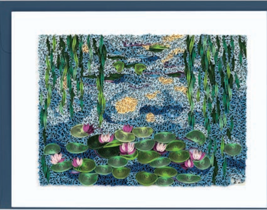 Monet's "Water Lilies 1916-19" Quilled Paper Art Card