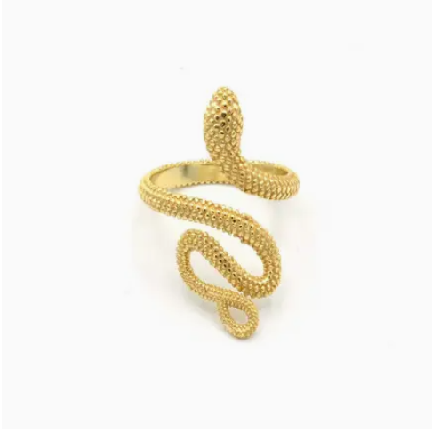 Viper Snake Ring Brass