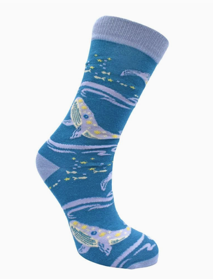 Bamboo Socks Humpback Whale Shoe Size 3-7