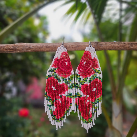 White Rose Earring