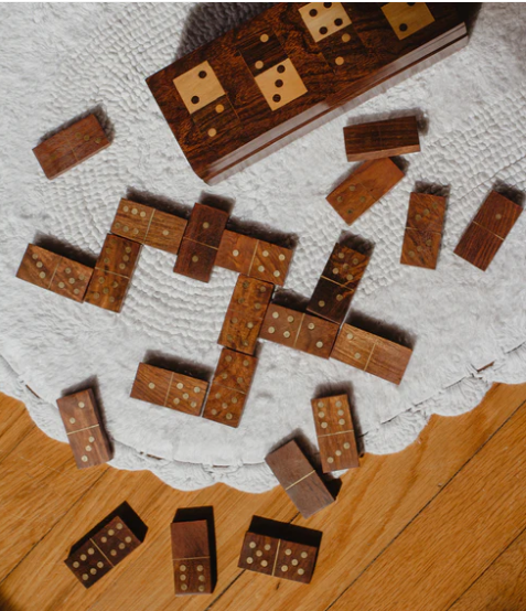 Domino Family Fun Wooden Game Set - Handmade