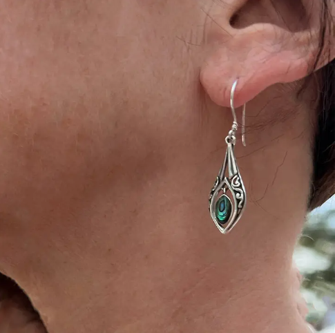 Dewdrop Abalone Earrings - Sterling Silver